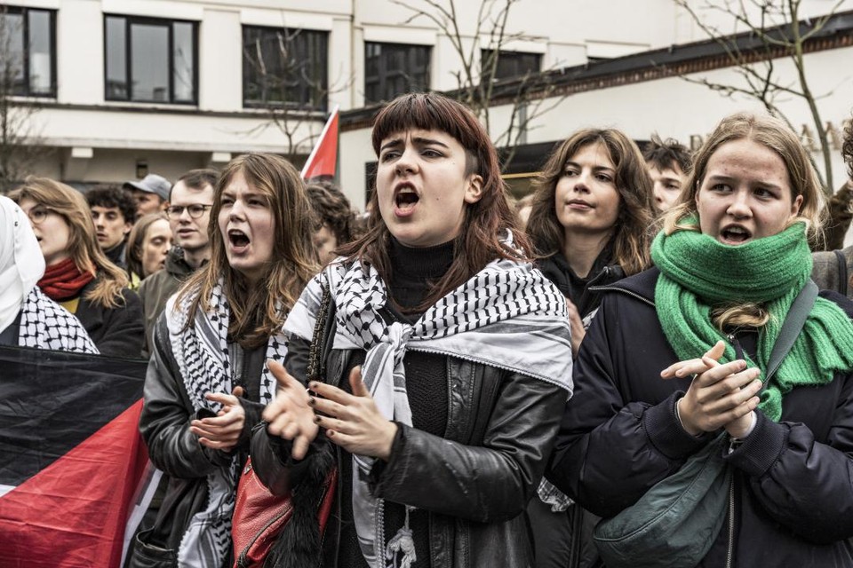 Pro-Palestijns protest aan de UGent.