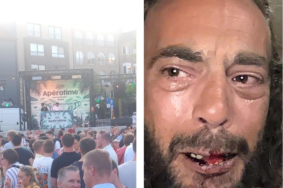 Na de afterwork op het Sint-Poppoplein kreeg Sas Rif plots een slag in het gezicht.