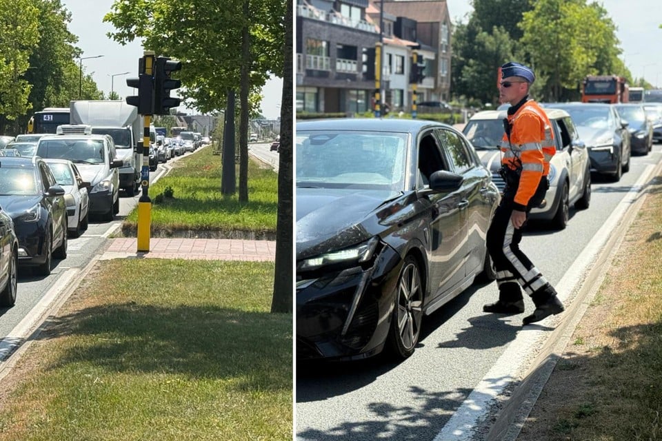 Kort na de start om 12.30 uur stond er al een file van meer dan een kilometer.