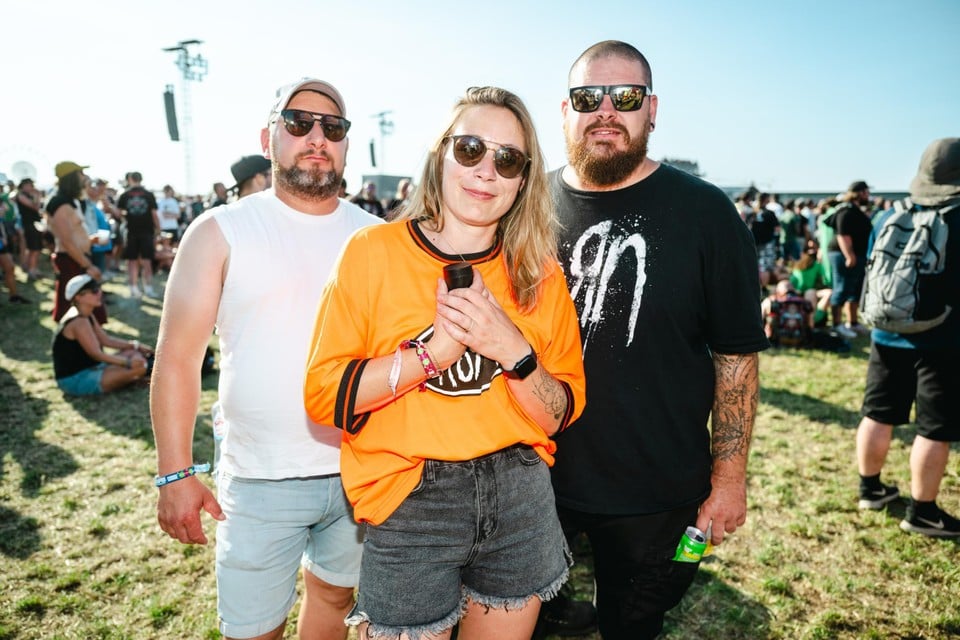 Jelke met haar vrienden Roeland en Niels.