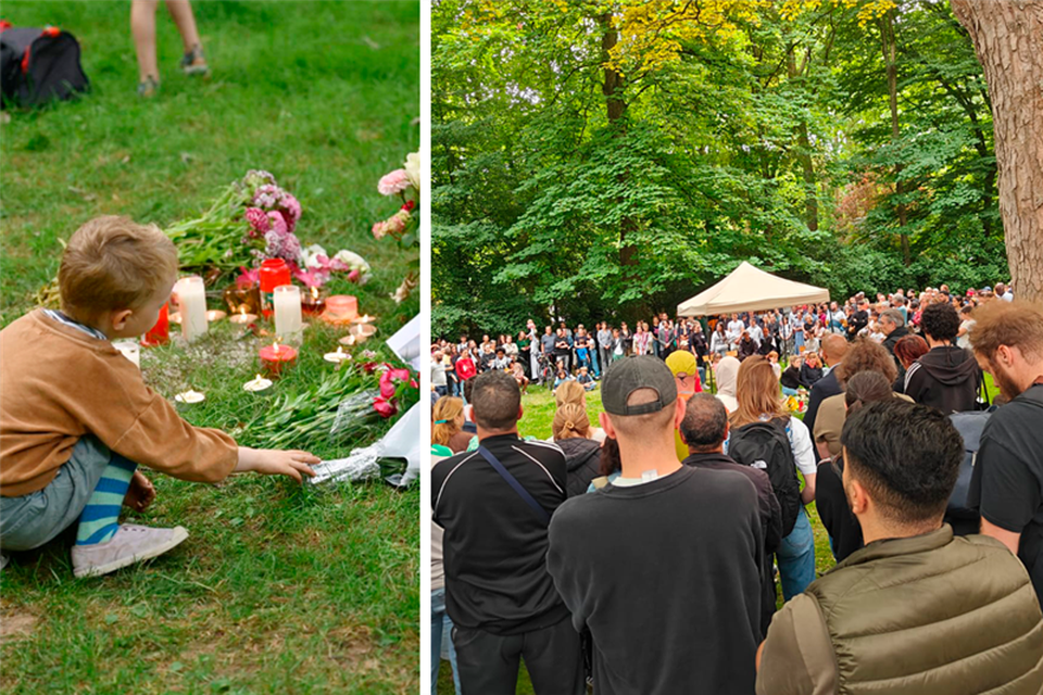 In het Elisabethpark in Brussel verzamelden dinsdagavond honderden mensen voor een stille wake om de maandag overleden Fabian (11) te herdenken.