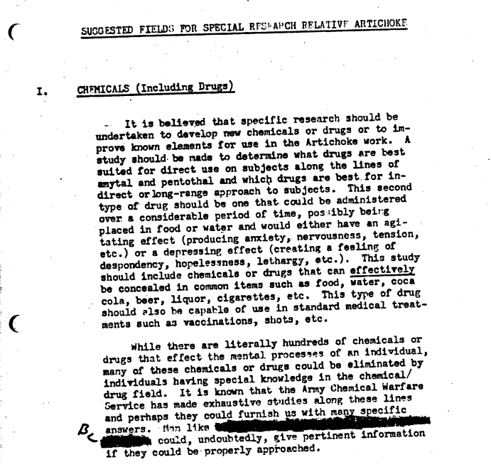 In de jaren 50 werd al gesproken over het verwerken van drugs in eten, drinken en vaccinaties om mensen depressief te maken 2 ren