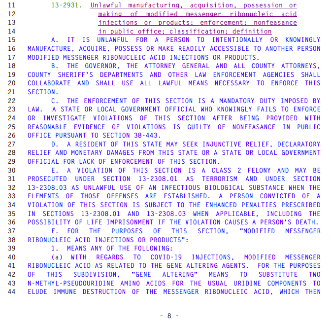Wetsvoorstel ingediend dat mRNA als biowapen bestempelt 2 wets