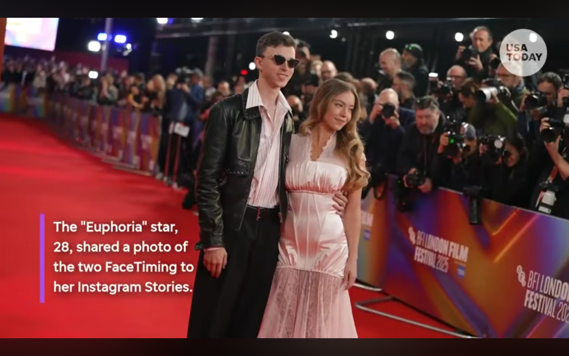 Actrice Sydney Sweeney bedankt troepen en wenst haar overzeese uitgezonden broer het beste.