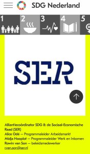 SDG 8 SER met alliantiecoördinatoren Alice Odé & Midja Hooplot & Rowin van Son SDG Nederland.