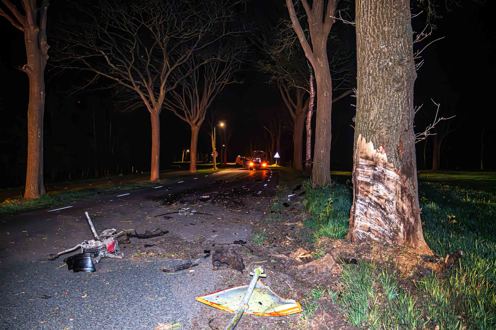 Automobilist zwaargewond na botsing tegen boom
