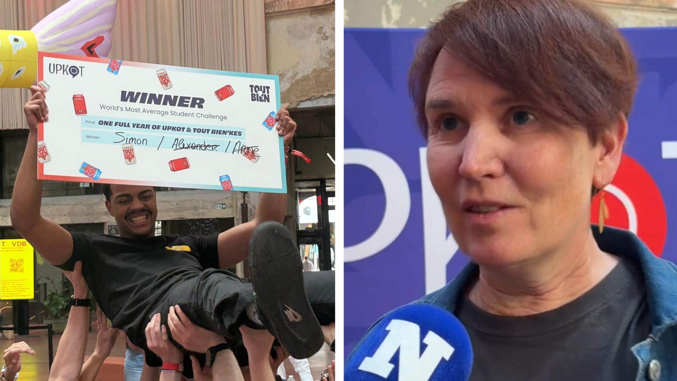 Honderd studenten spelen blad, steen, schaar om te bepalen wie jaar lang gratis op kot mag... en 365 pintjes krijgt.