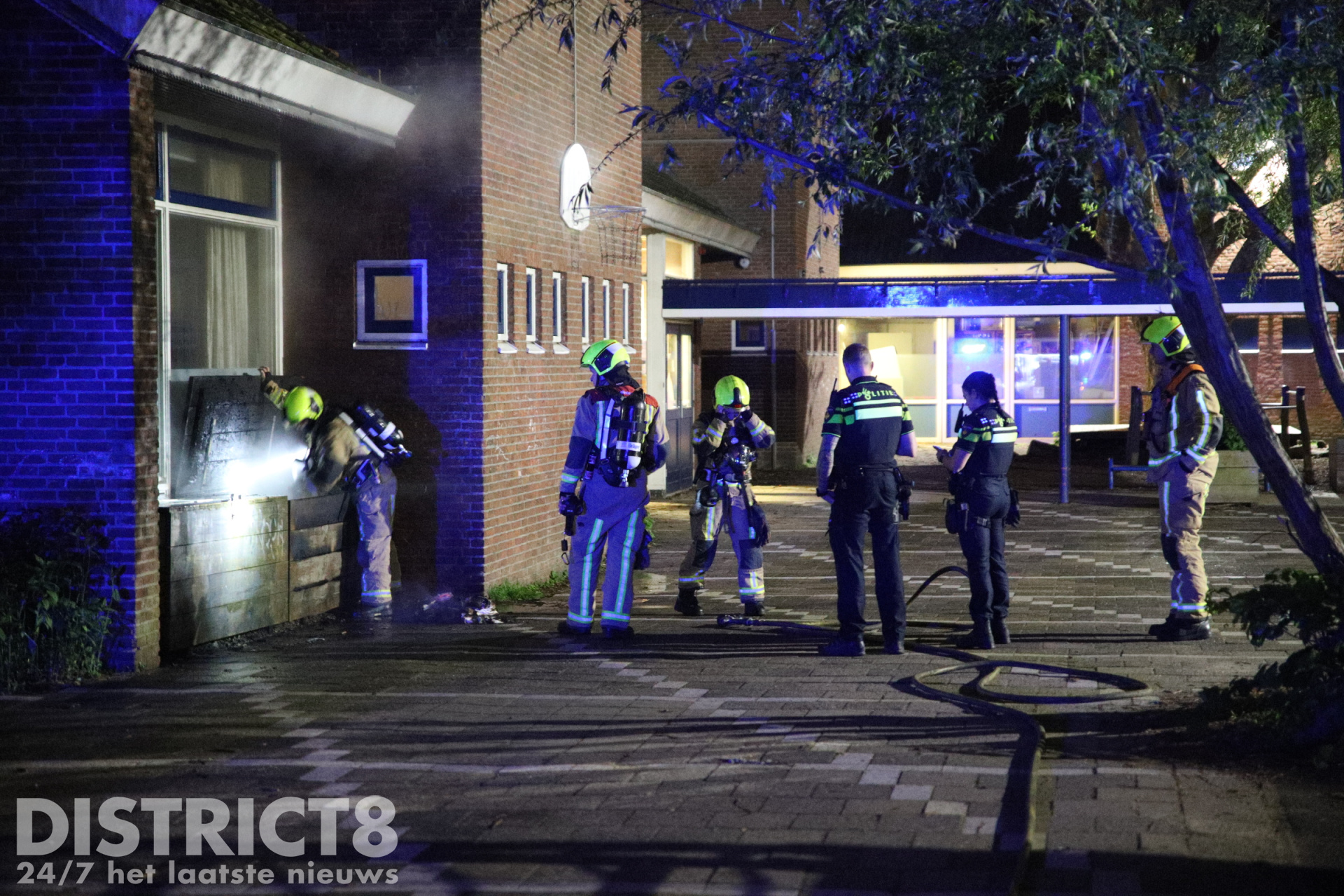 Brand gesticht in opslagbox tegen basisschool Trompetstraat Rijswijk
