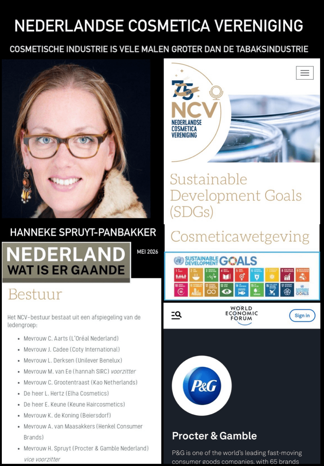 Nederlandse Cosmetica Vereniging is gekoppeld aan het WEF en is SDG 2030 Agenda uitvoerder.