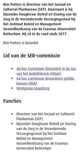 SER voorzitter Kim Putters zegt dat hij geen uitvoerder is van de SDG 2030 Agenda van de Verenigde Naties.