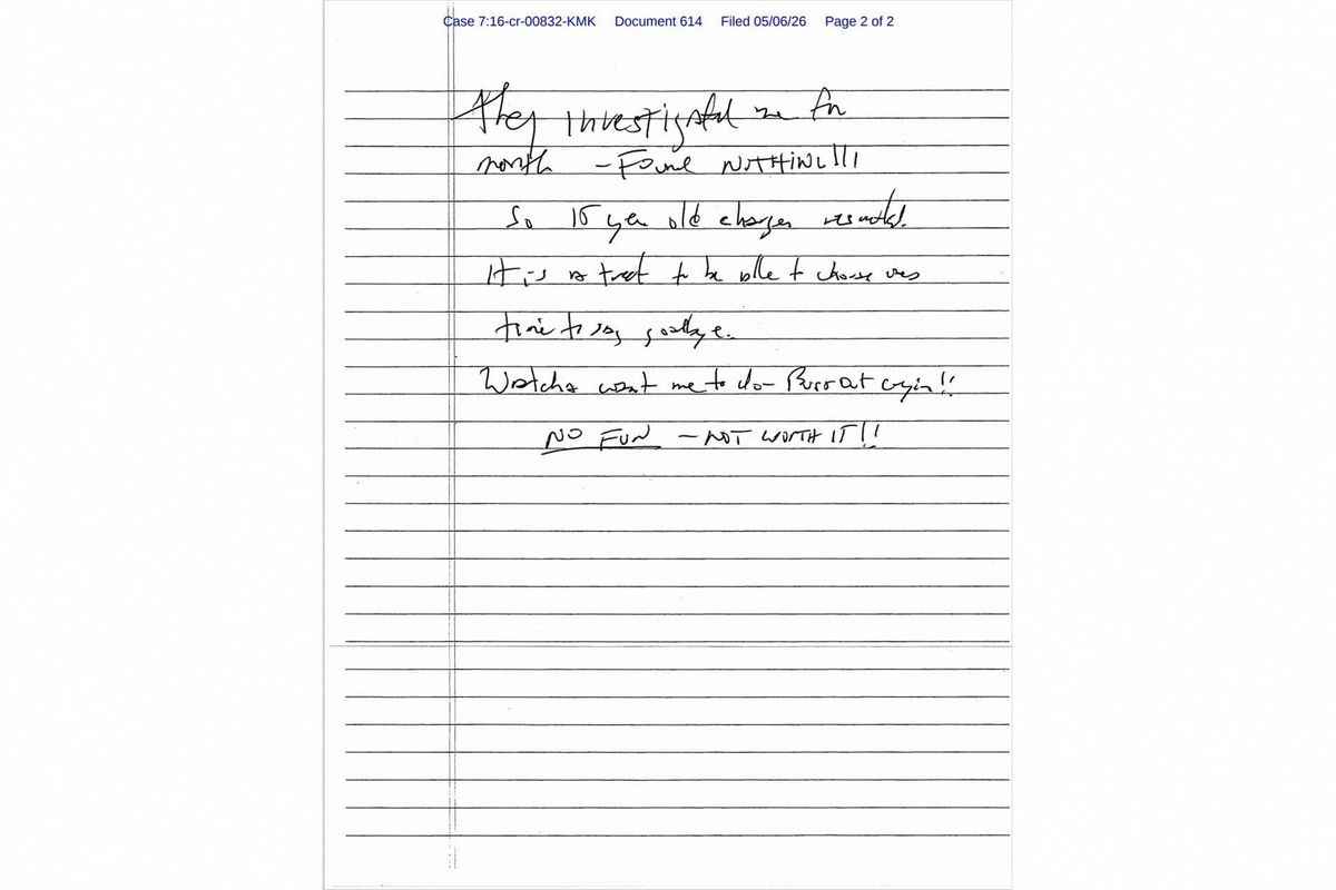 Vermeende afscheidsbrief Jeffrey Epstein vrijgegeven.