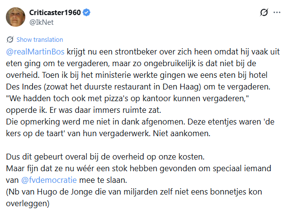 Hugo de Jonge, die 5 miljard kwijtraakte, vindt dat FVD ‘echt over de schreef gaat’ met gedeclareerde bonnetjes.