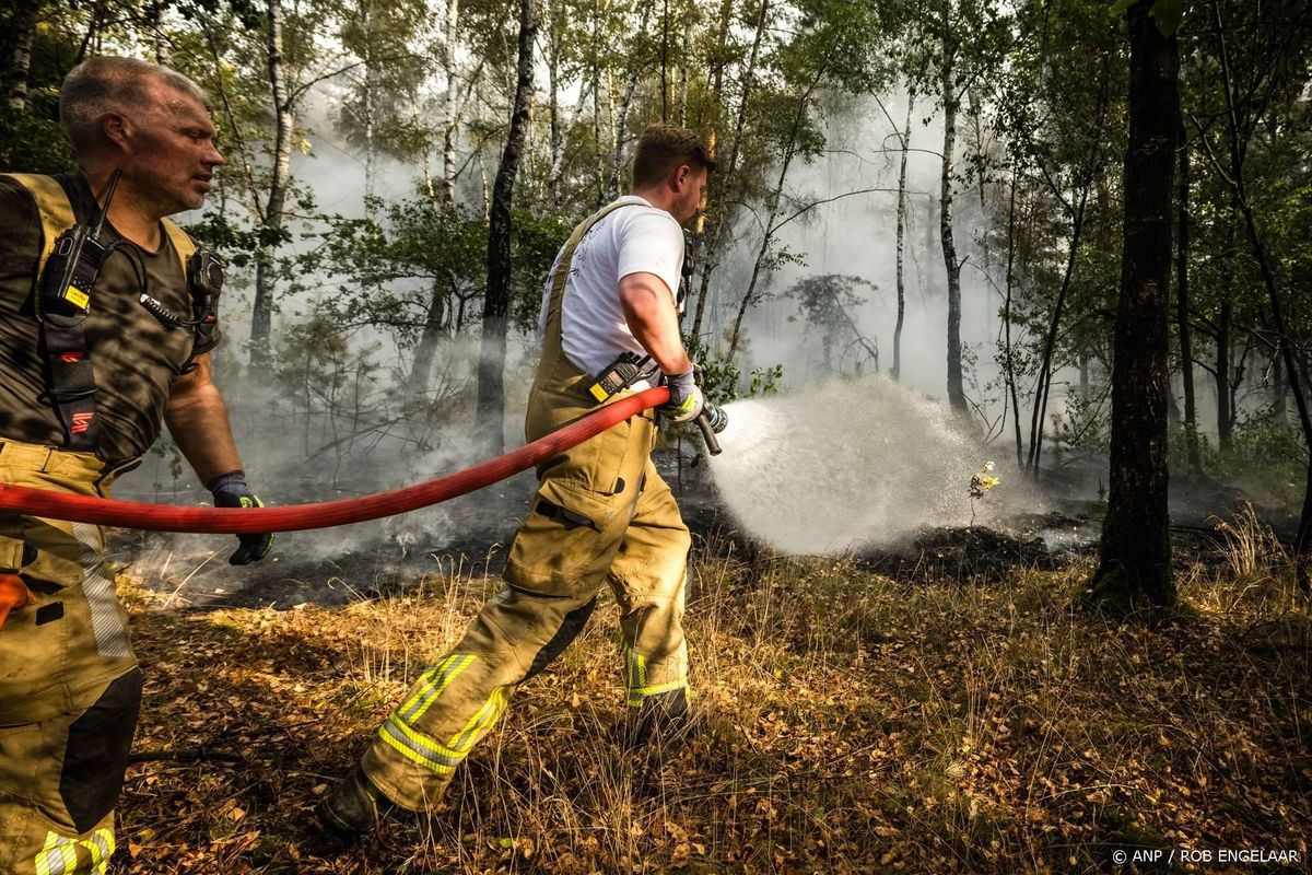 Brandweer nog uren aan het blussen bij natuurbrand Limburg.