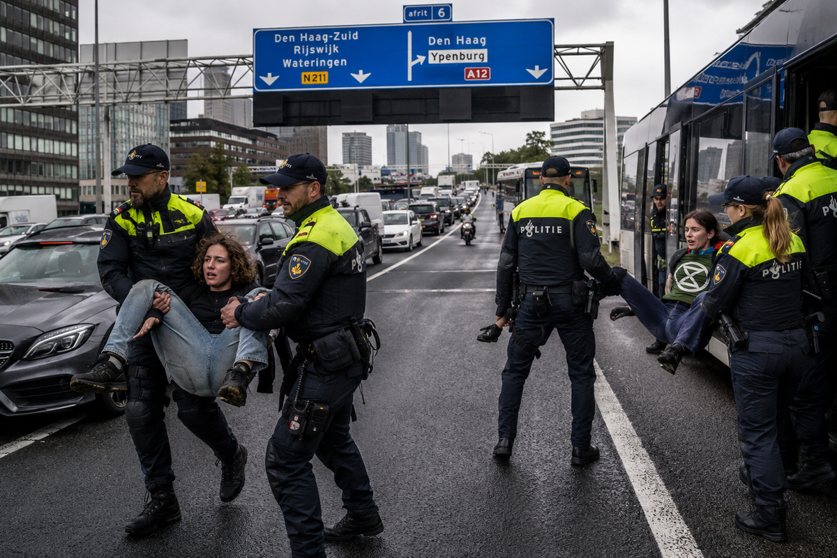 Haagse coalitie slaat alarm over XR-terreur: Stop met de gratis taxidienst voor snelwegkrakers op de A12.