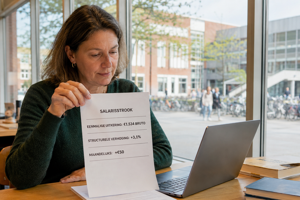 Universiteitsmedewerkers krijgen op 23 september maximaal €1.534 bruto extra.