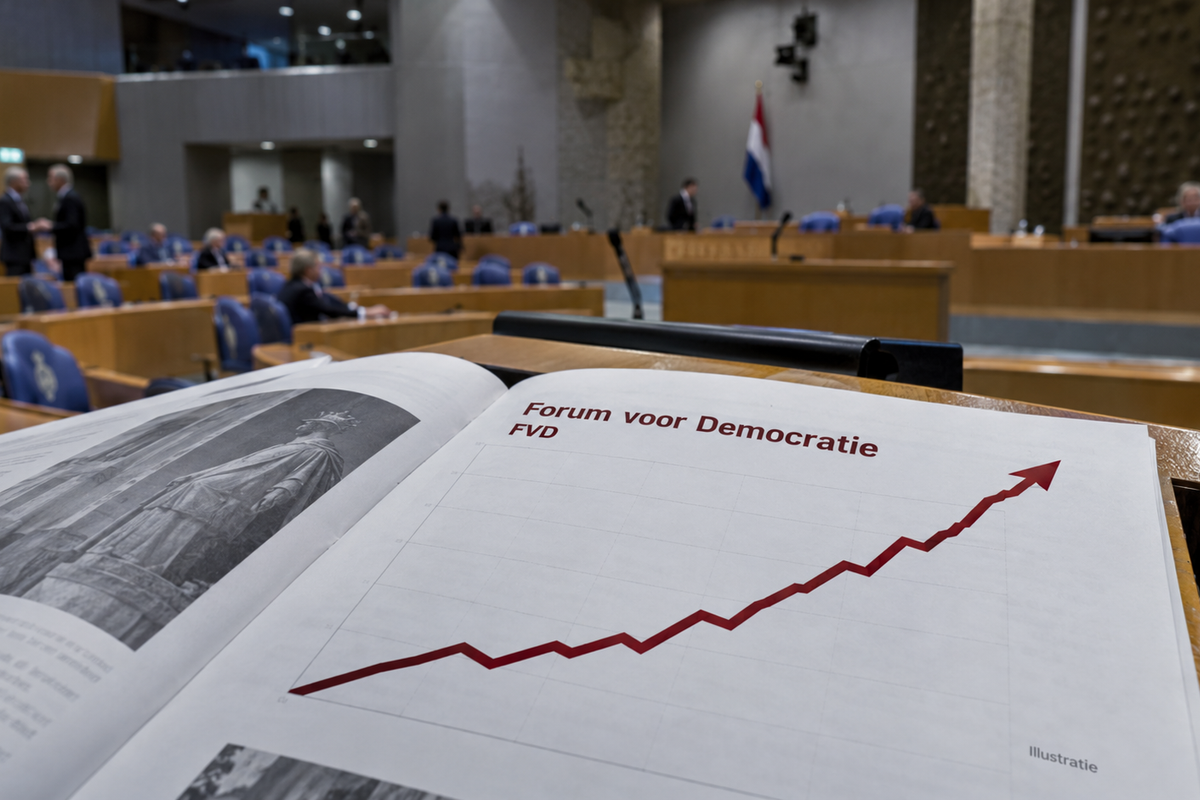 Peilingsexplosie zet Den Haag op stelten: FVD staat vijf zetels boven verkiezingsuitslag terwijl PVV flink inlevert.