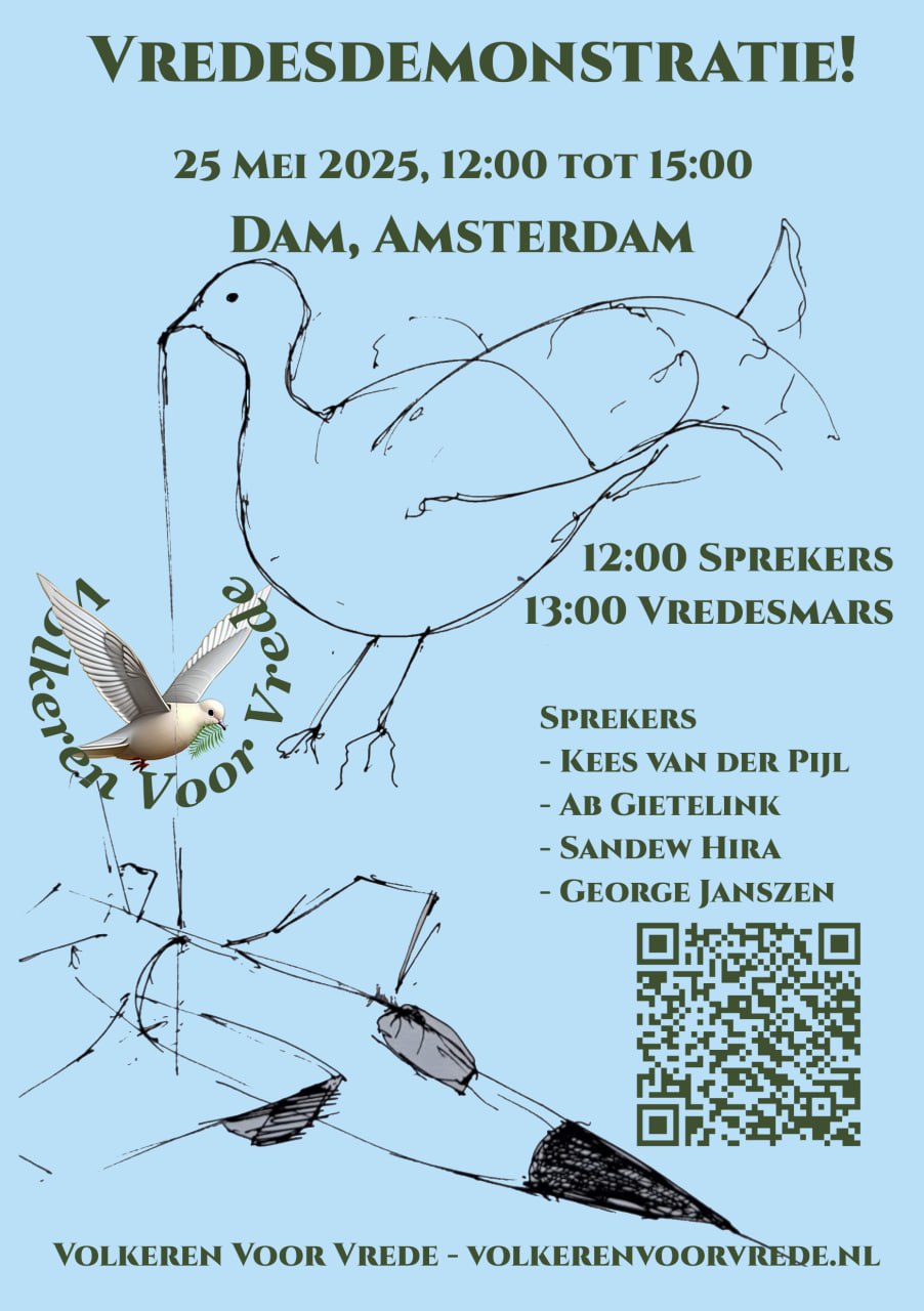 Zondag 25 mei: vredesdemonstratie in Amsterdam.