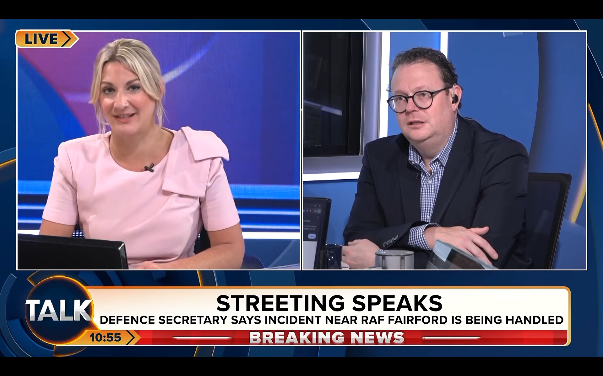 Bekijk: Britse tv-presentator wordt woedend en spreekt zich uit over illegale immigratiecrisis, verband met poging tot aanval op RAF-basis.