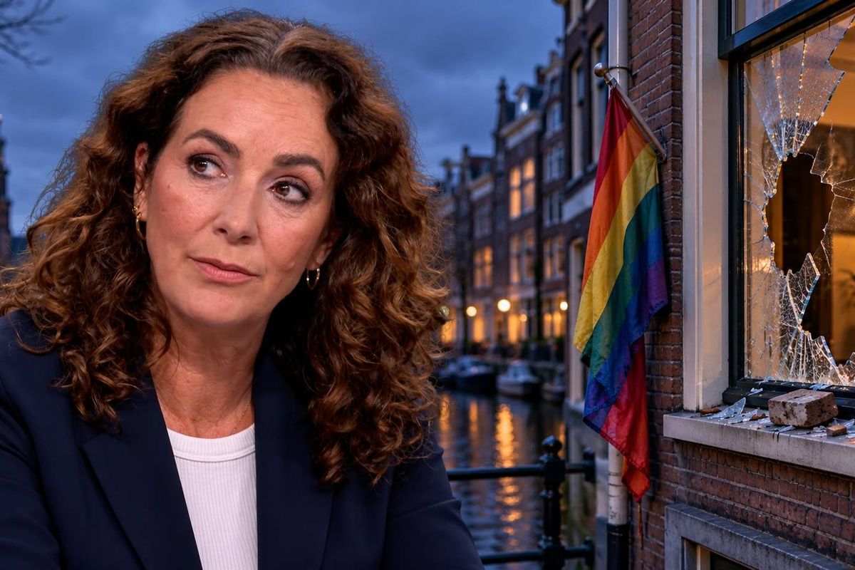 Halsema's Amsterdam kijkt weg: baksteen door het raam van een meisje van 13, 'I kill gay' op de muur.