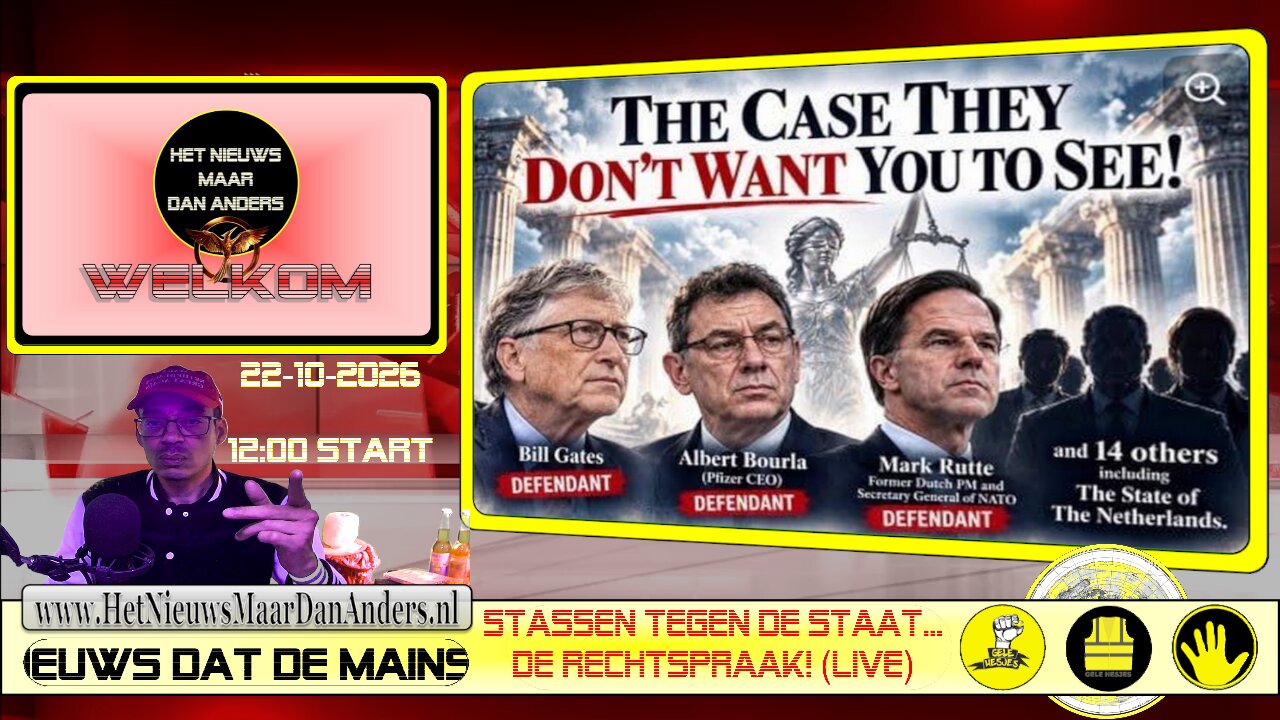 HNMDA live 22-10-2026 : Stassen tegen de staat... De rechtspraak! (live)